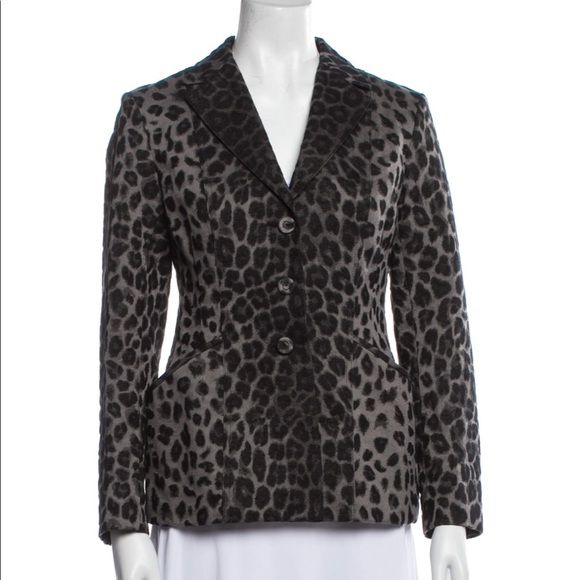 Dior bar jacket in leopard grey canvas - Picture 4 of 7